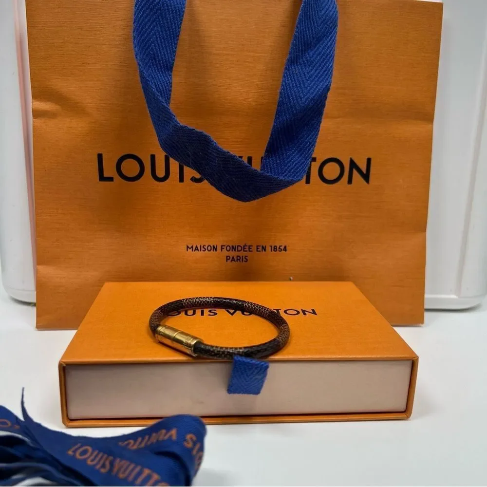 Louis Vuitton Damier Ebene Leather Bracelet 6